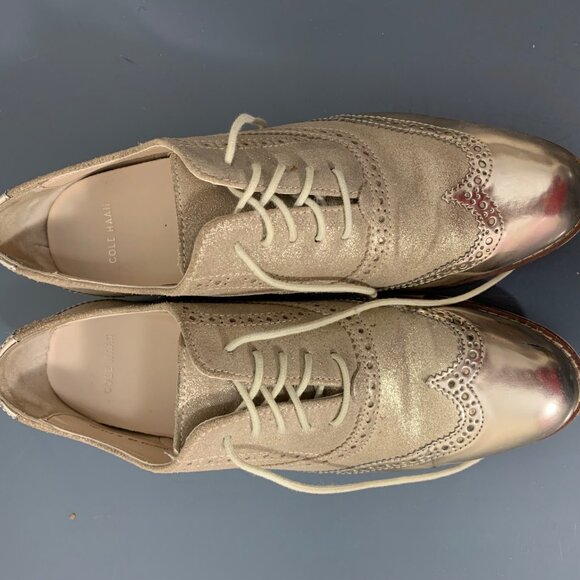 Cole Haan Zerogrand Gold Wingtip Oxfords – Women’s 8 – Like New - Picture 4 of 5